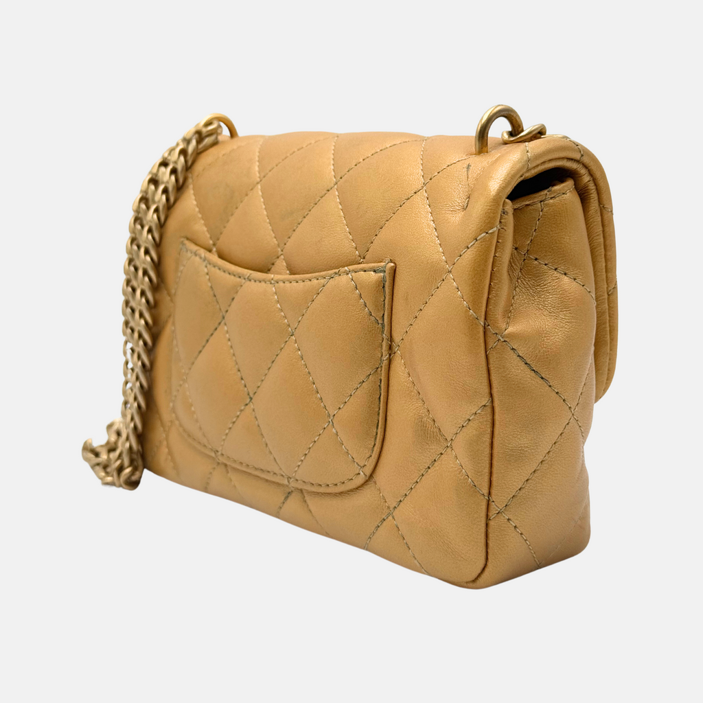 Sweetheart Chain Mini Flap Bag Gold Quilted Lambskin