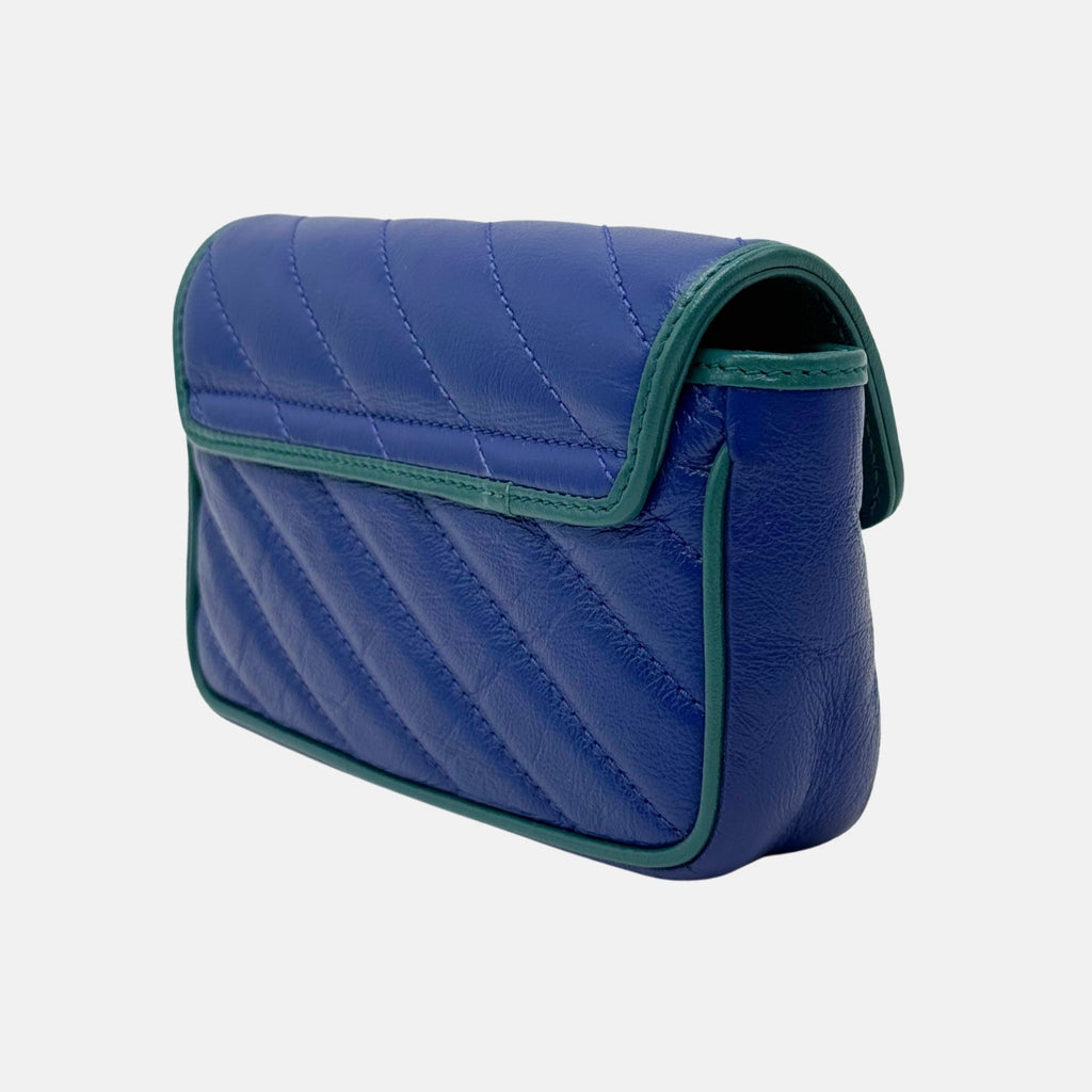 Marmont Shoulder Bag Imperial Blue Calfskin Super Mini