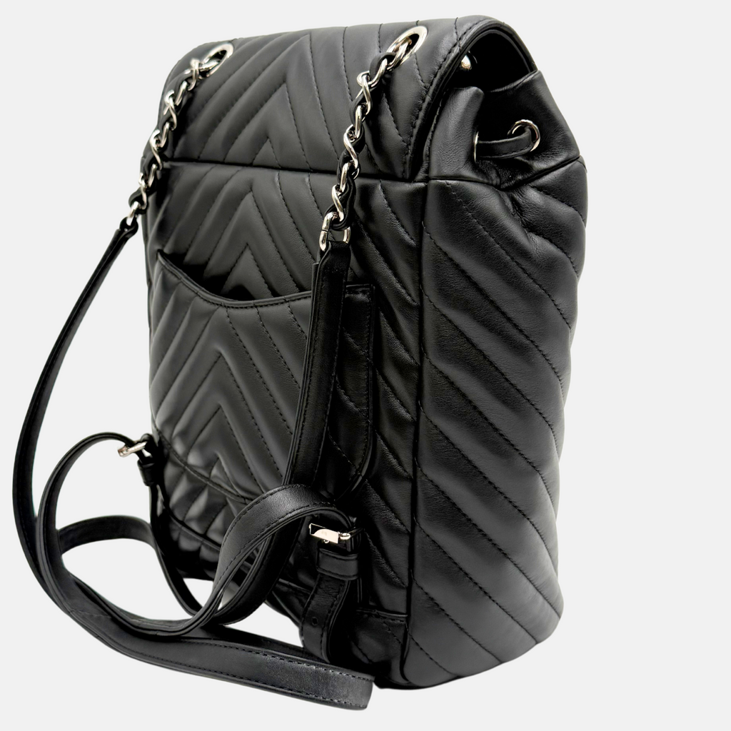 Urban Spirit Backpack Black Chevron Leather