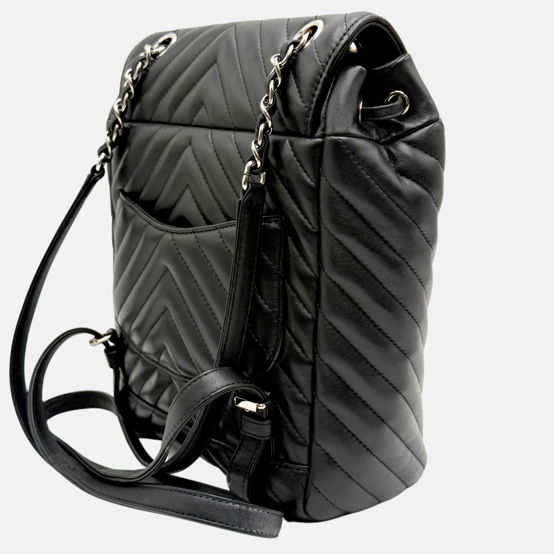 Urban Spirit Backpack Black Chevron Leather