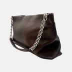Shoulder Tote Brown Caviar Leather