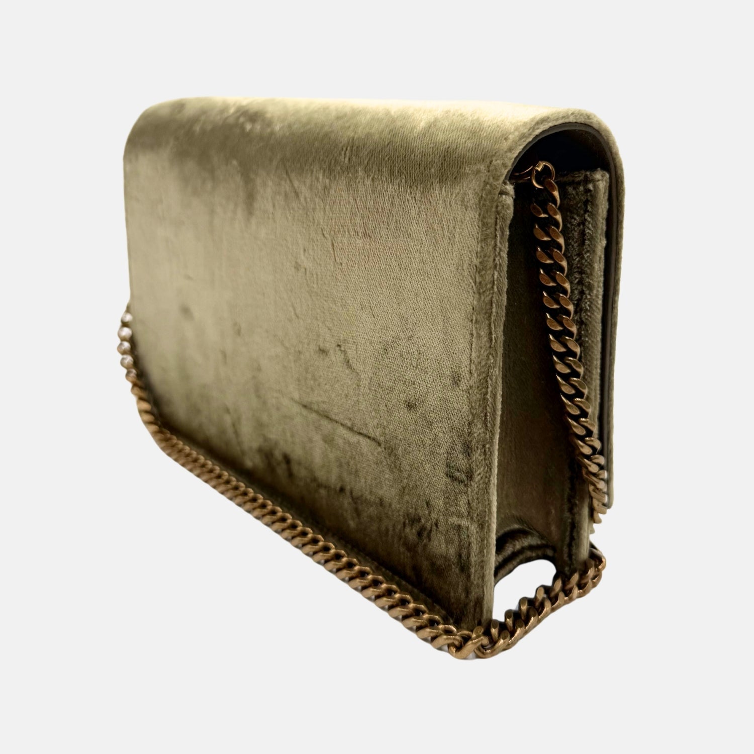 Kate Tassel Crossbody Bag Olive Velvet Medium