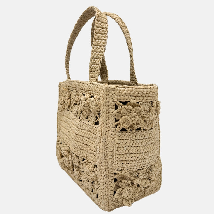Book Tote Small Natural Raffia