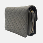 Like A Wallet Flap Black Quilted Caviar