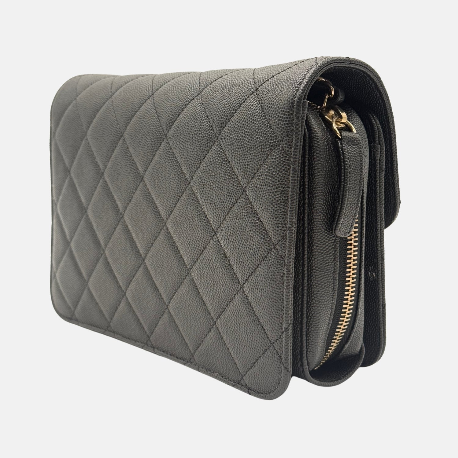 Like A Wallet Flap Black Quilted Caviar