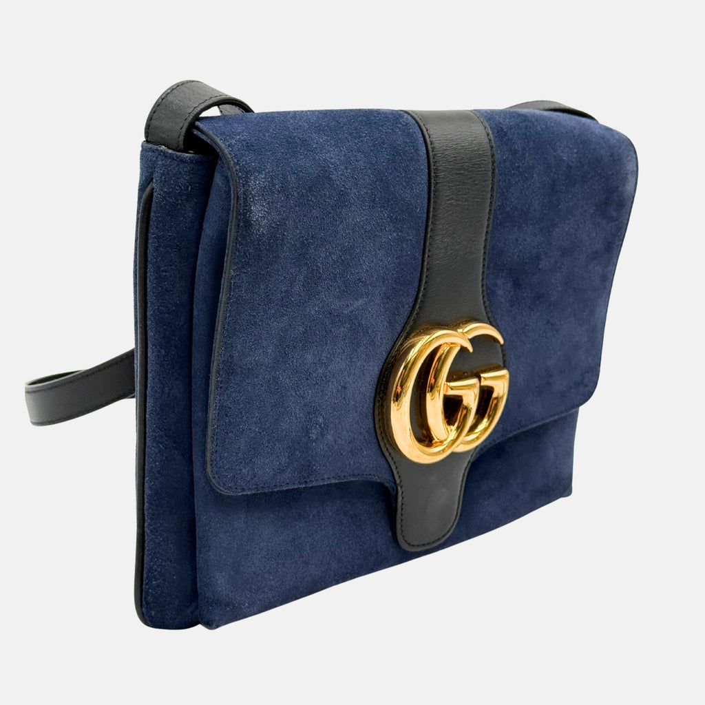 Marmont Shoulder Bag Navy Suede Small