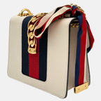Sylvie Chain Shoulder Bag White Calfskin Mini
