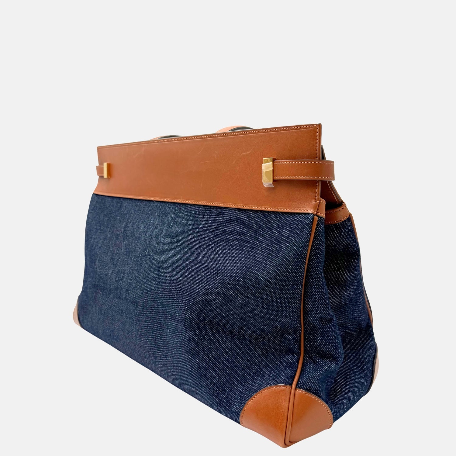 Manhattan Tote Denim and Leather Large