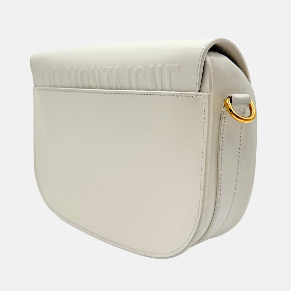 Bobby Flap Bag White Leather Small