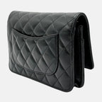 Wallet on Chain Black Quilted Caviar