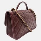 Top Handle Flap Brown Caviar
