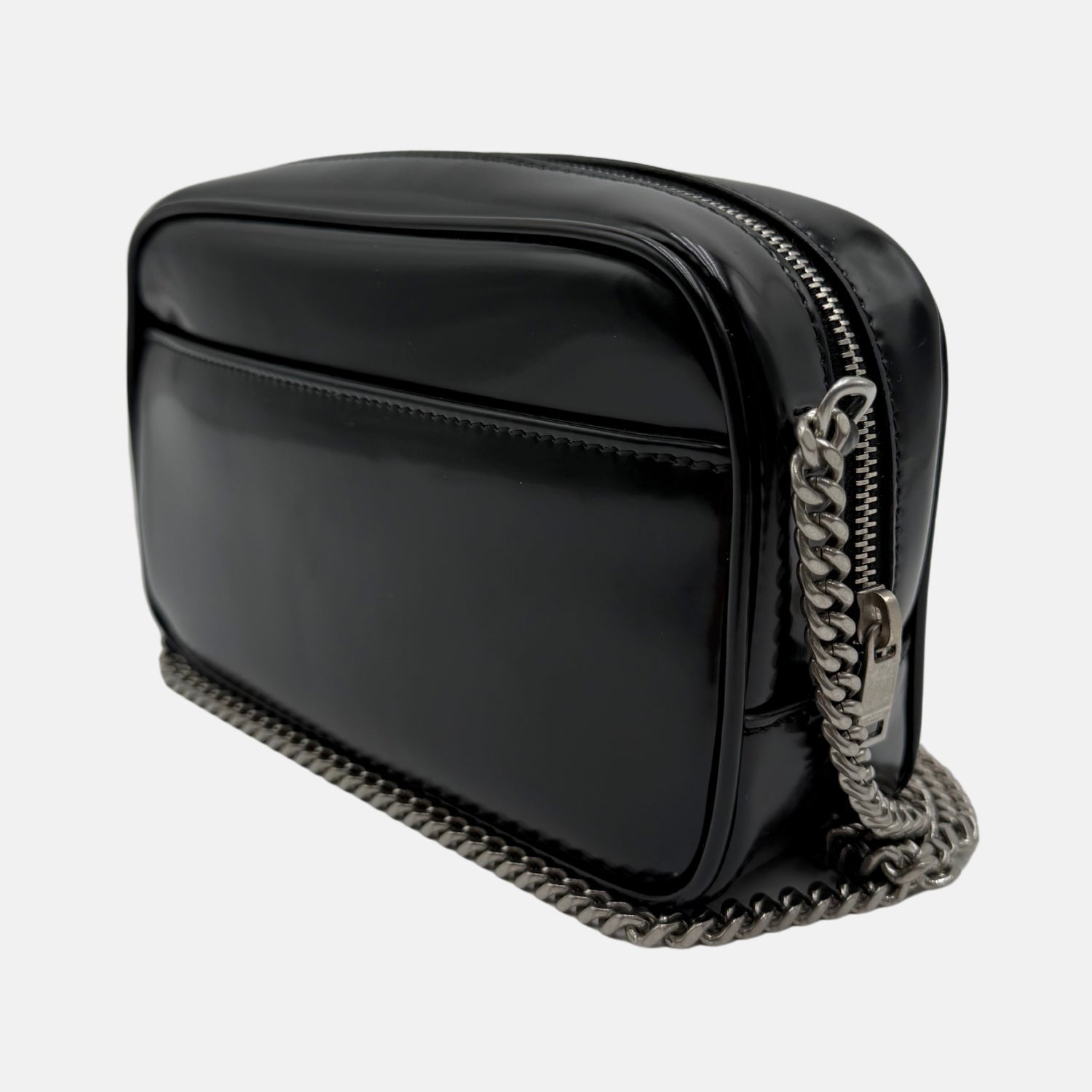 Lou Camera Bag Black Patent Leather Mini