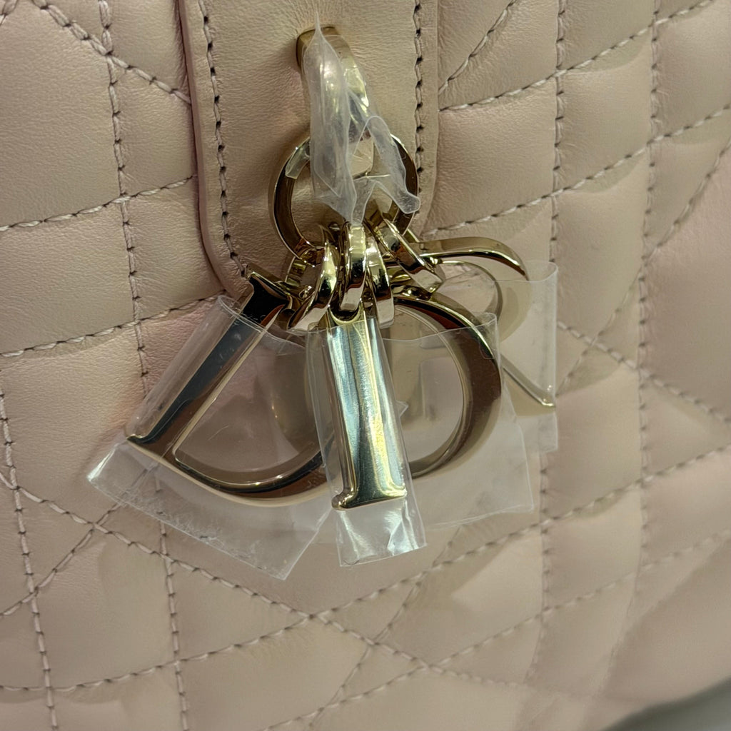 Dior Toujours Light Pink Small Quilted Top Handle Bag