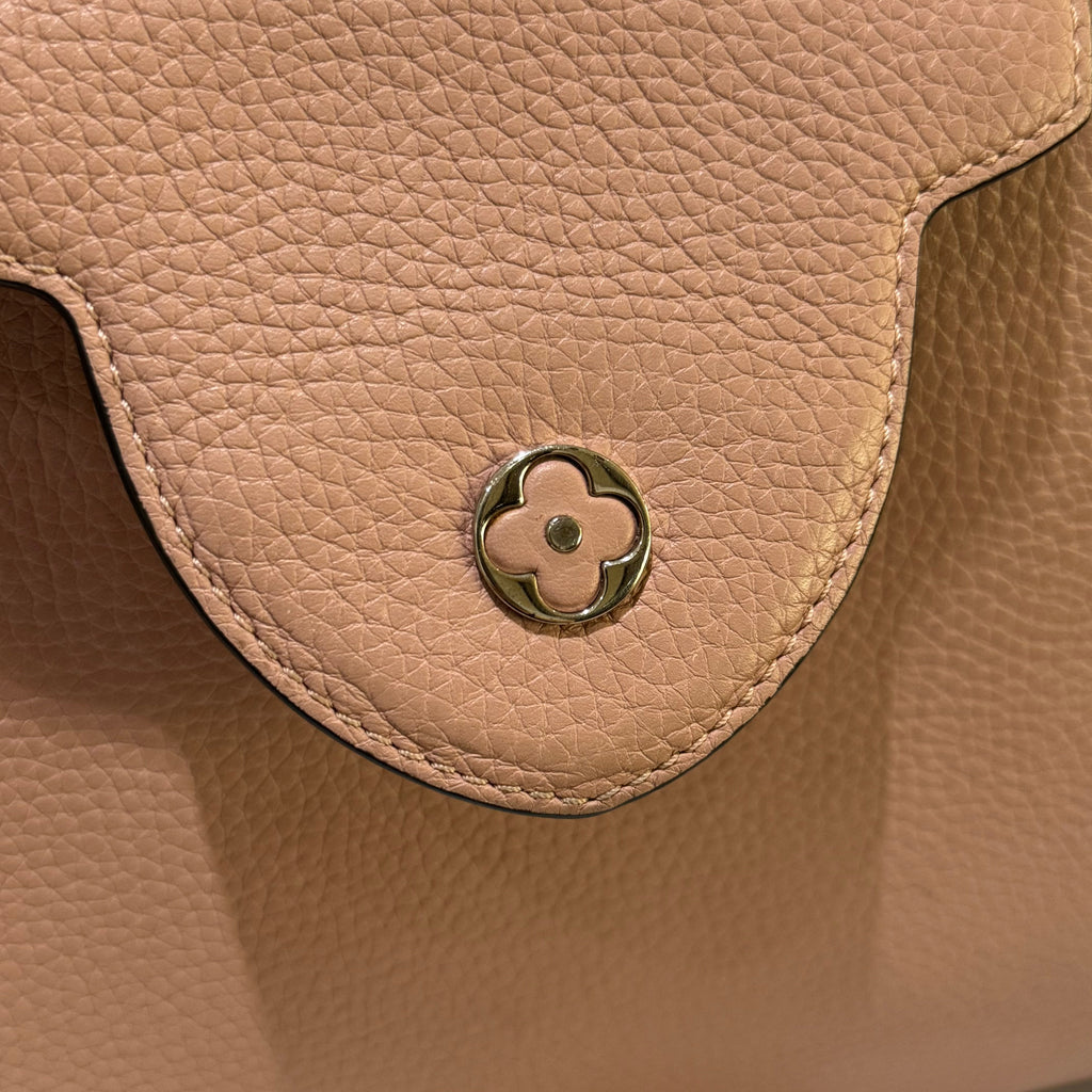 LOUIS VUITTON CAPUCINES MEDIUM PINK LEATHER WITH SILVER HANDLE HARDWARE