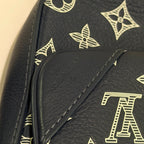 Louis Vuitton Trio Navy Blue & White Embossed Messenger Bag (Missing Coin Pouch)