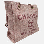Deauville Tote Pink Canvas Large