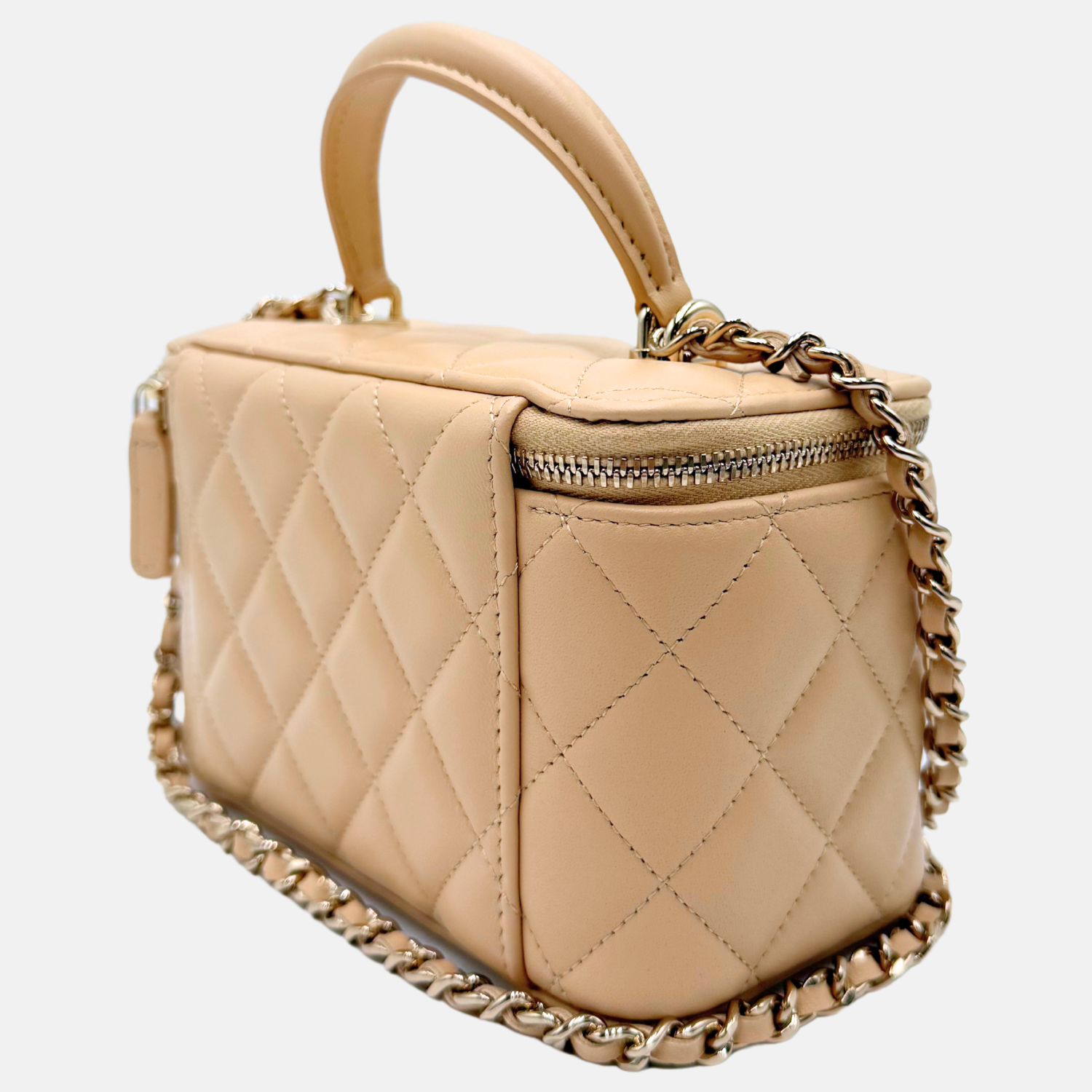 Top Handle Vanity Case Small Nude