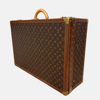 Bisten 55 - Original Vintage Hard Leather Monogram Suitcase