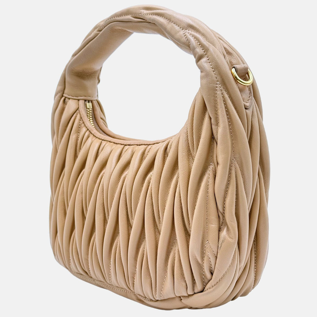 Wander Matelassé Shoulder Bag Beige