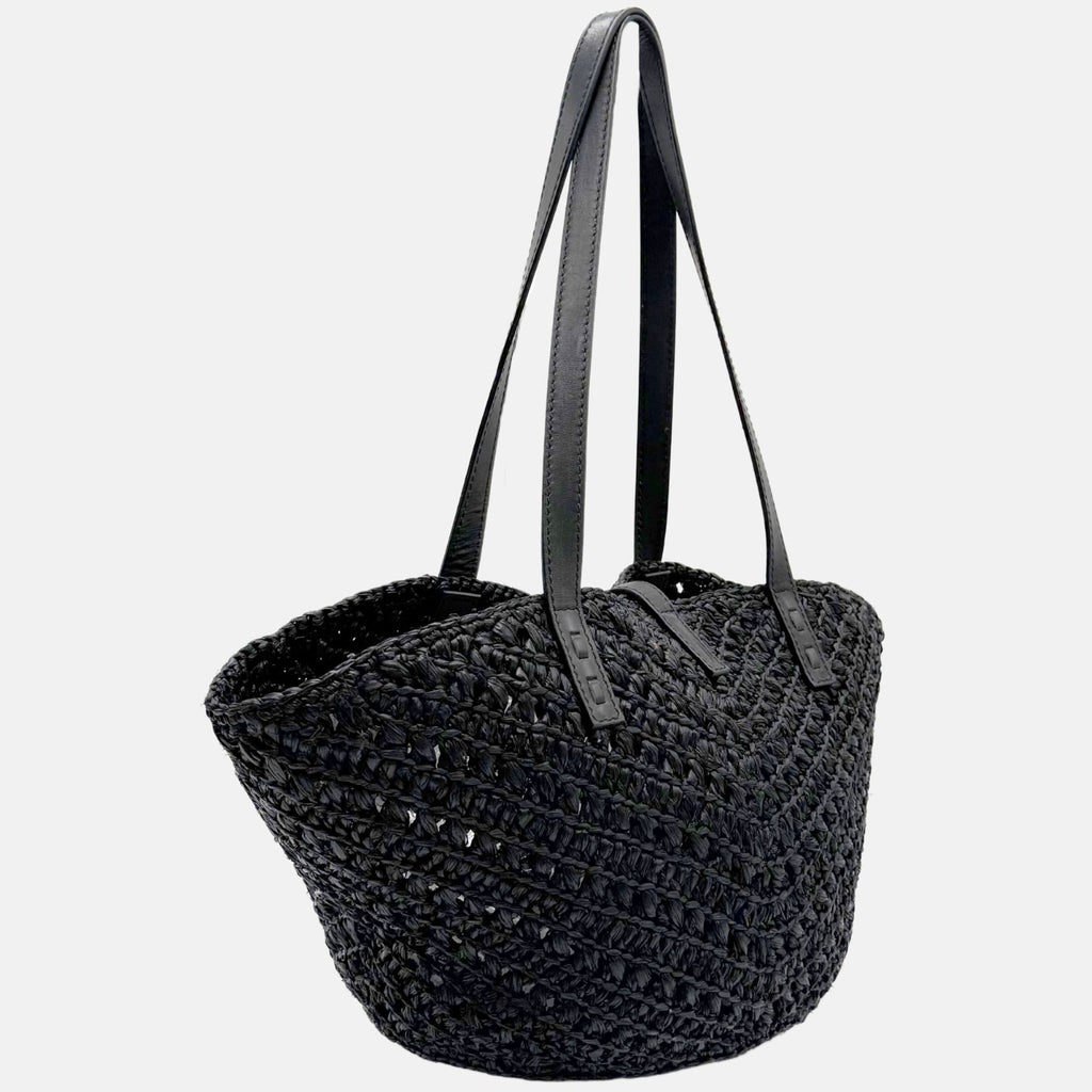Panier Tote Bag Small Black Raffia