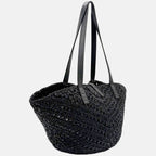 Panier Tote Bag Small Black Raffia