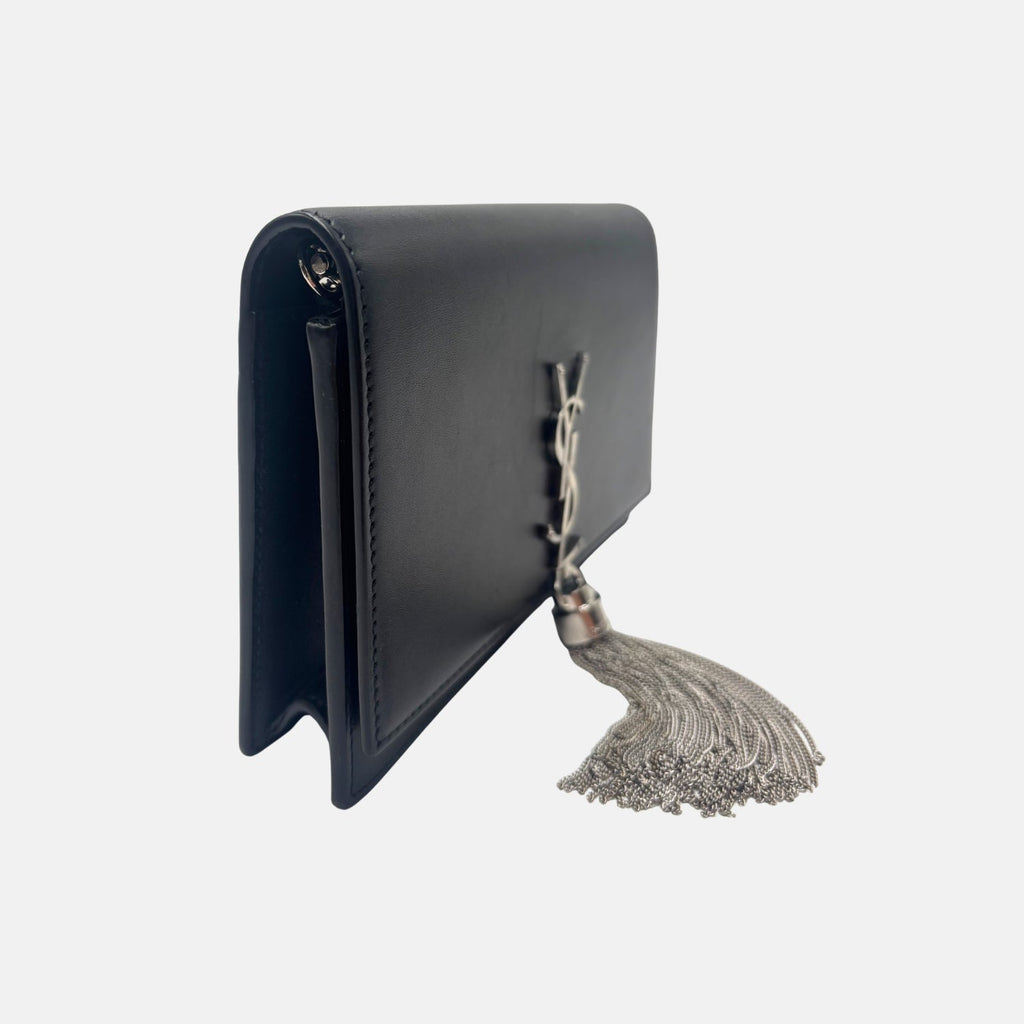 Kate Tassel Chain Bag Black Smooth Leather
