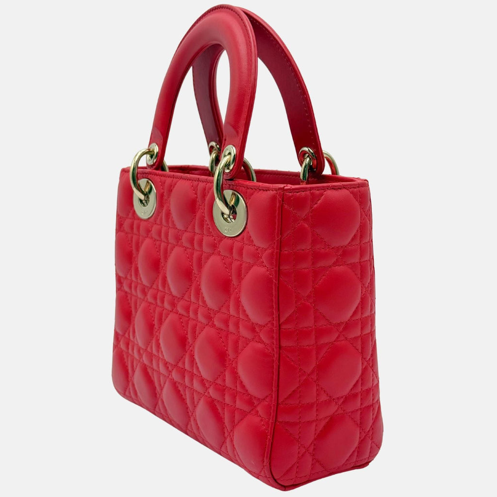 Lady Dior My ABCDior Red Lambskin Cannage Small