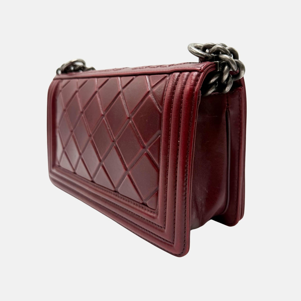 Boy Bag Burgundy Lambskin Medium