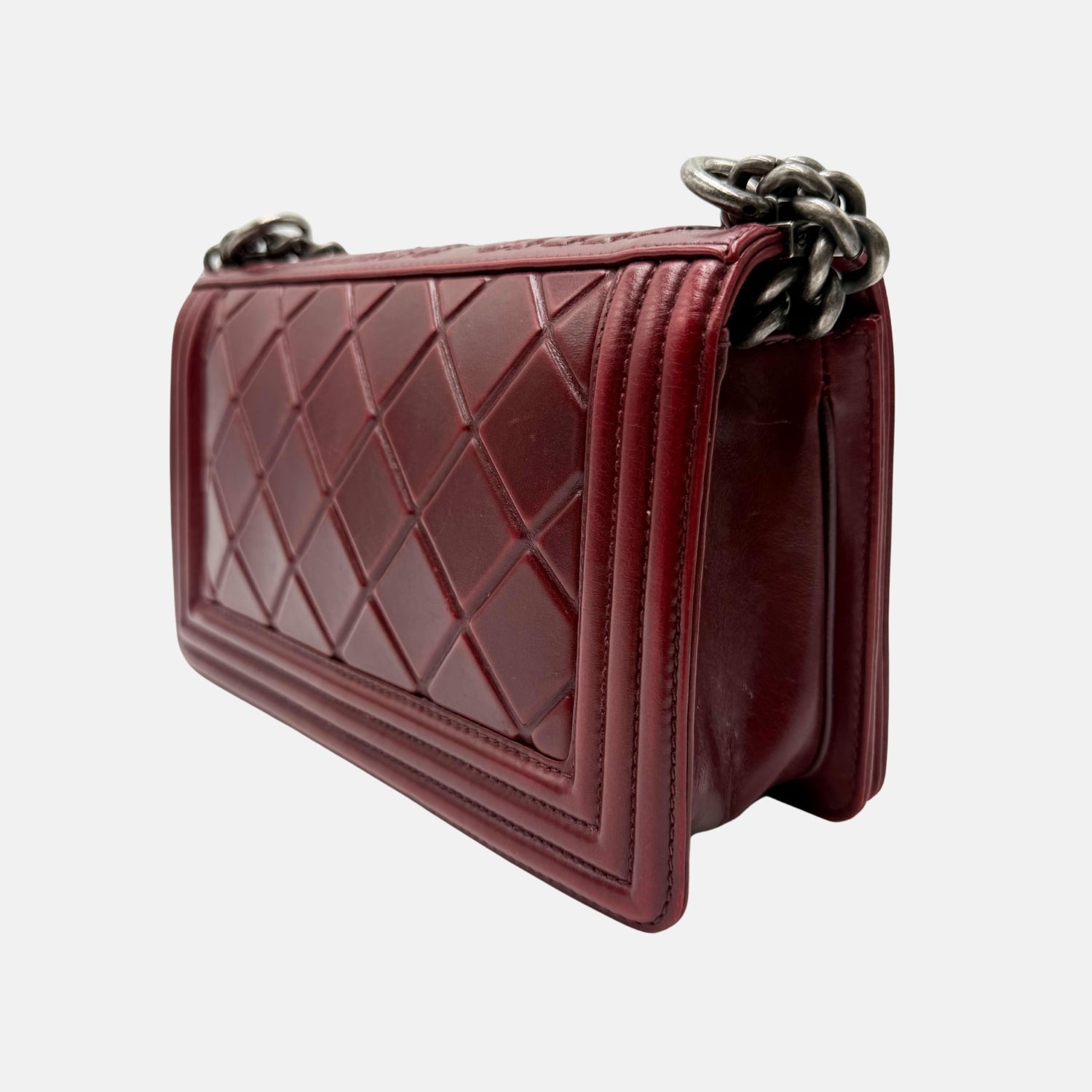 Boy Bag Burgundy Lambskin Medium