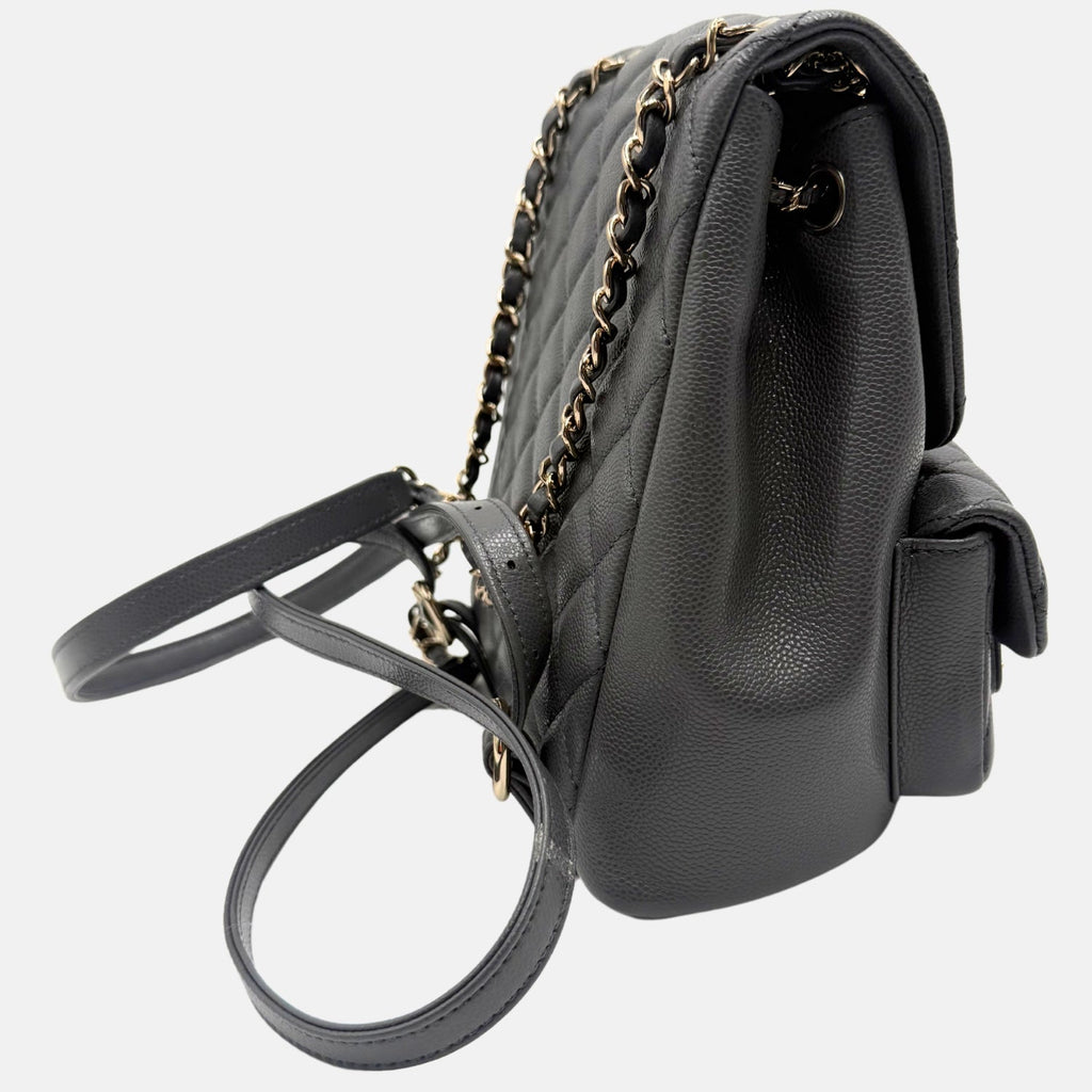 Duma Backpack Dark Grey Caviar Quilted Small
