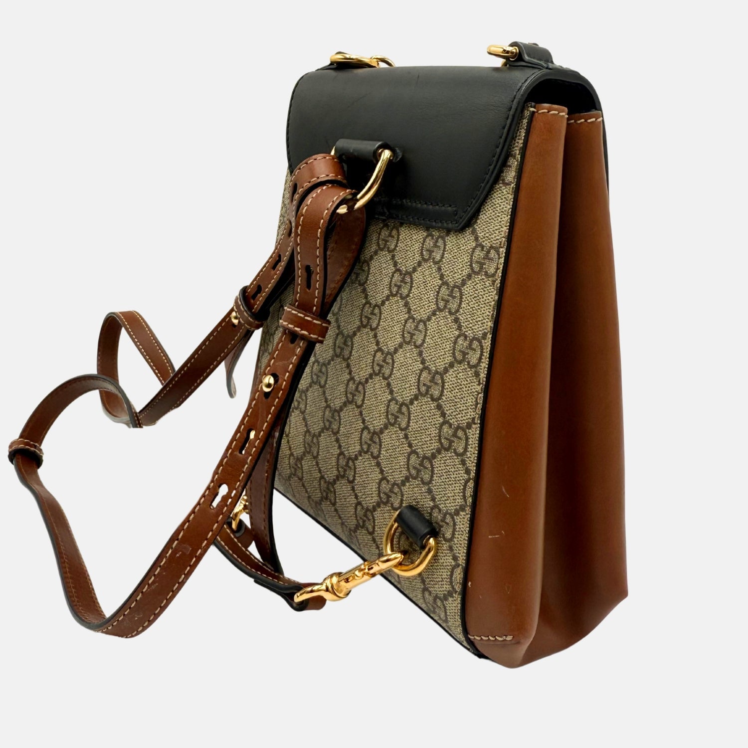 Padlock Backpack GG Supreme Monogram Calfskin Cuir Black