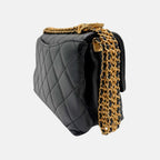 Belt Chain Strap Flap Bag Black