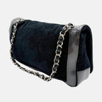 Flap Bag Navy Terrycloth and Perforated Vinyl Medium