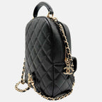 Classic Backpack Black Caviar Quilted Mini