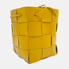 Cassette Bucket Bag Small Yellow Lambskin
