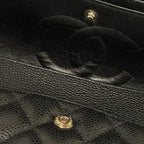 CHANEL CF MEDIUM BLACK CAVIAR LEATHER WITH SILVER HARDWAR