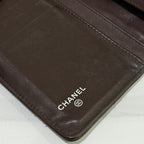 CHANEL LONG WALLET DARK BROWN CAVIAR LEATHER FOLDING WALLET