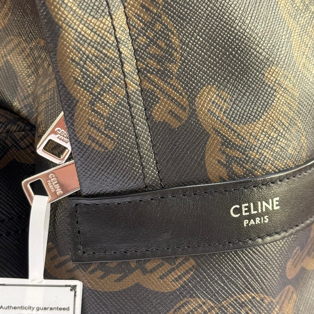 CELINE MEDIUM BACKPACK IN TRIOMPHE CANVAS AND CALFSKIN