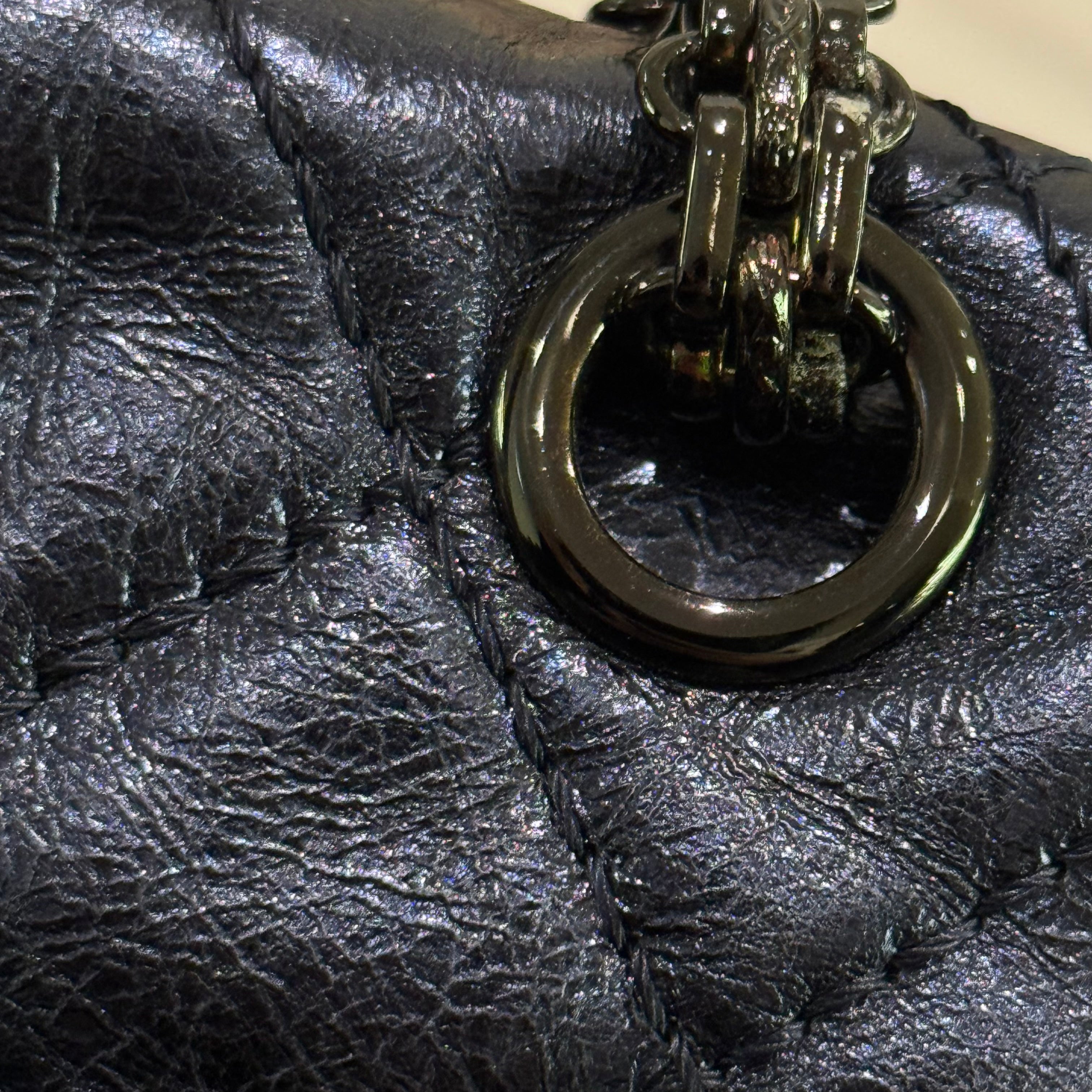 CHANEL 2.55 LARGE SHOULDER BAG DARK NAVY OILED CALFSKIN