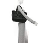 Coated Canvas Quilted Large Paris Biarritz Tote Black