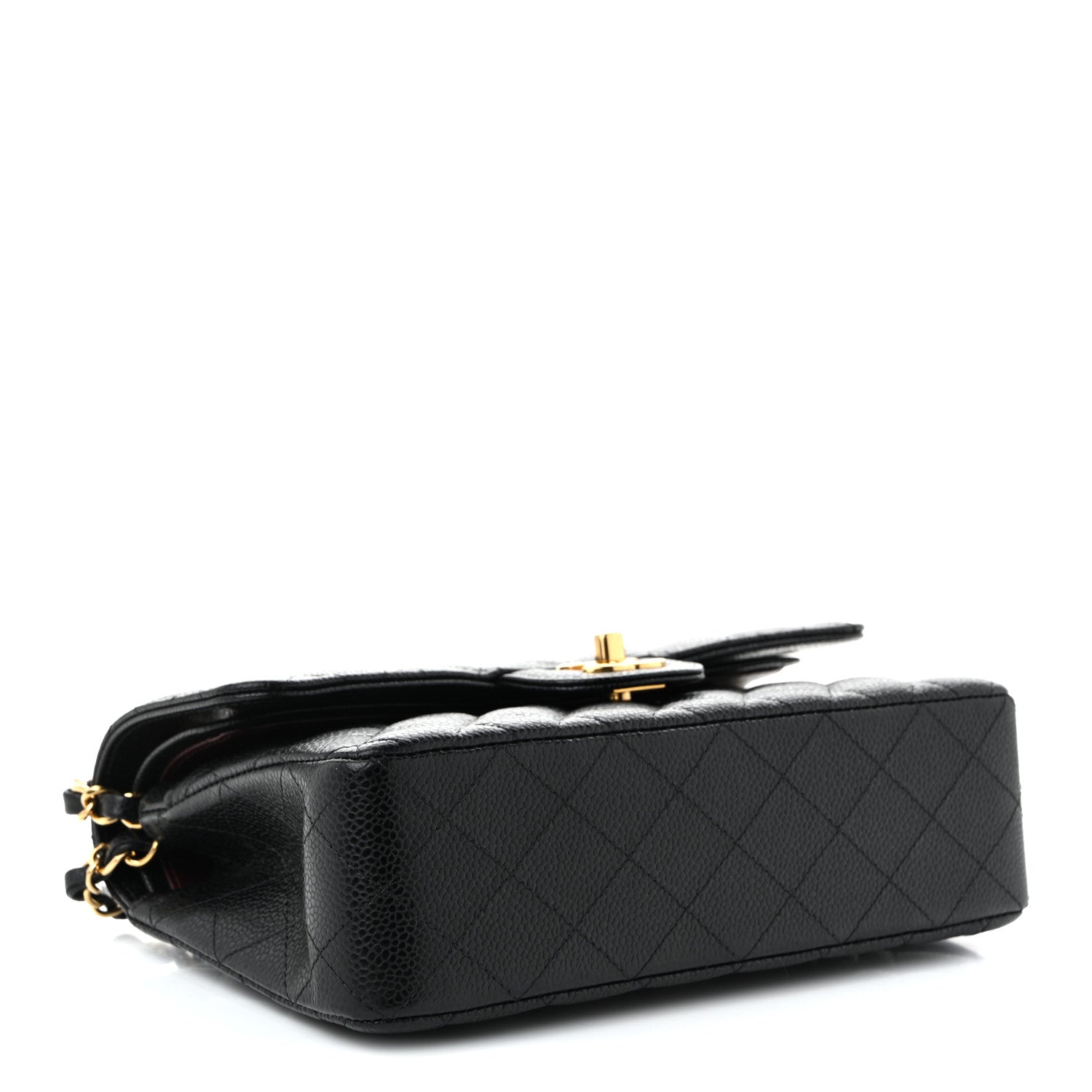Caviar Quilted Small Double Flap Black