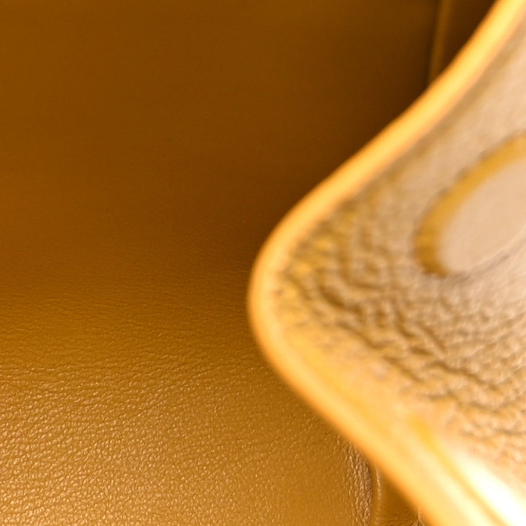 Grained Calfskin Geometric Belt Bag  Mustard Yellow