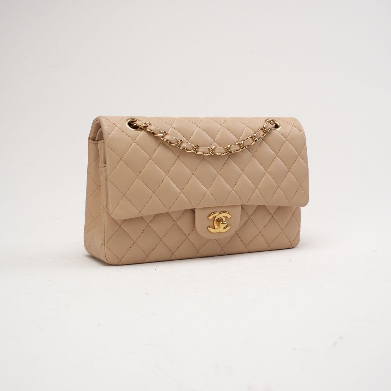 Chanel Timeless Medium Double Flap Lamb Beige 2011