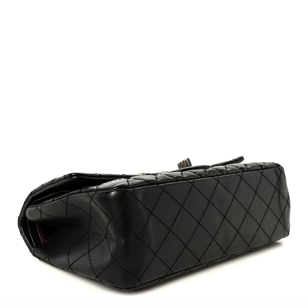 Aged Calfskin Quilted 2.55 Reissue 225 Flap Black