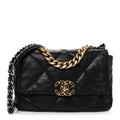 Lambskin Quilted Medium Chanel 19 Flap Black