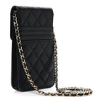 Caviar Quilted Classic Phone Holder Black