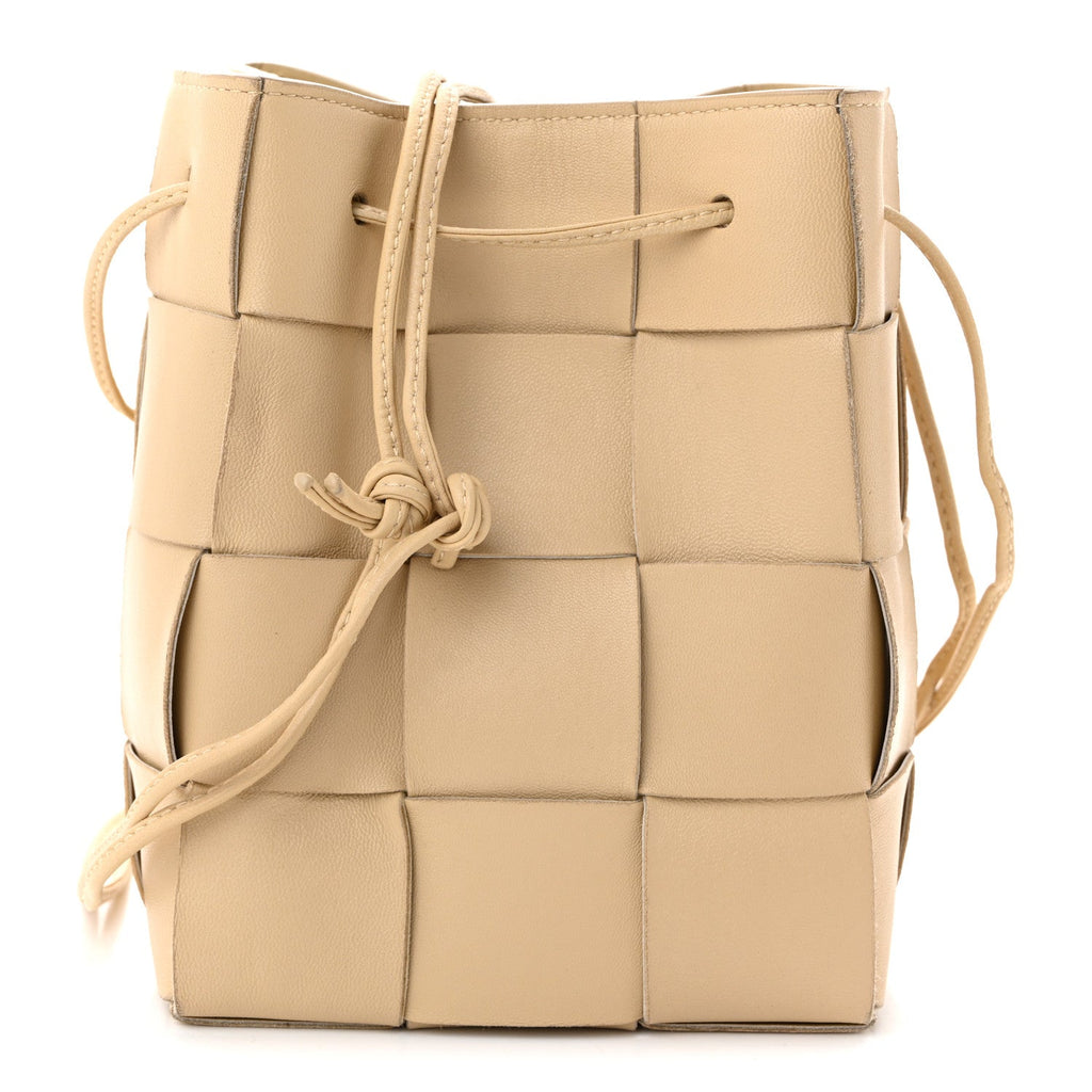 Nappa Maxi Intrecciato Small Cassette Bucket Bag Porridge