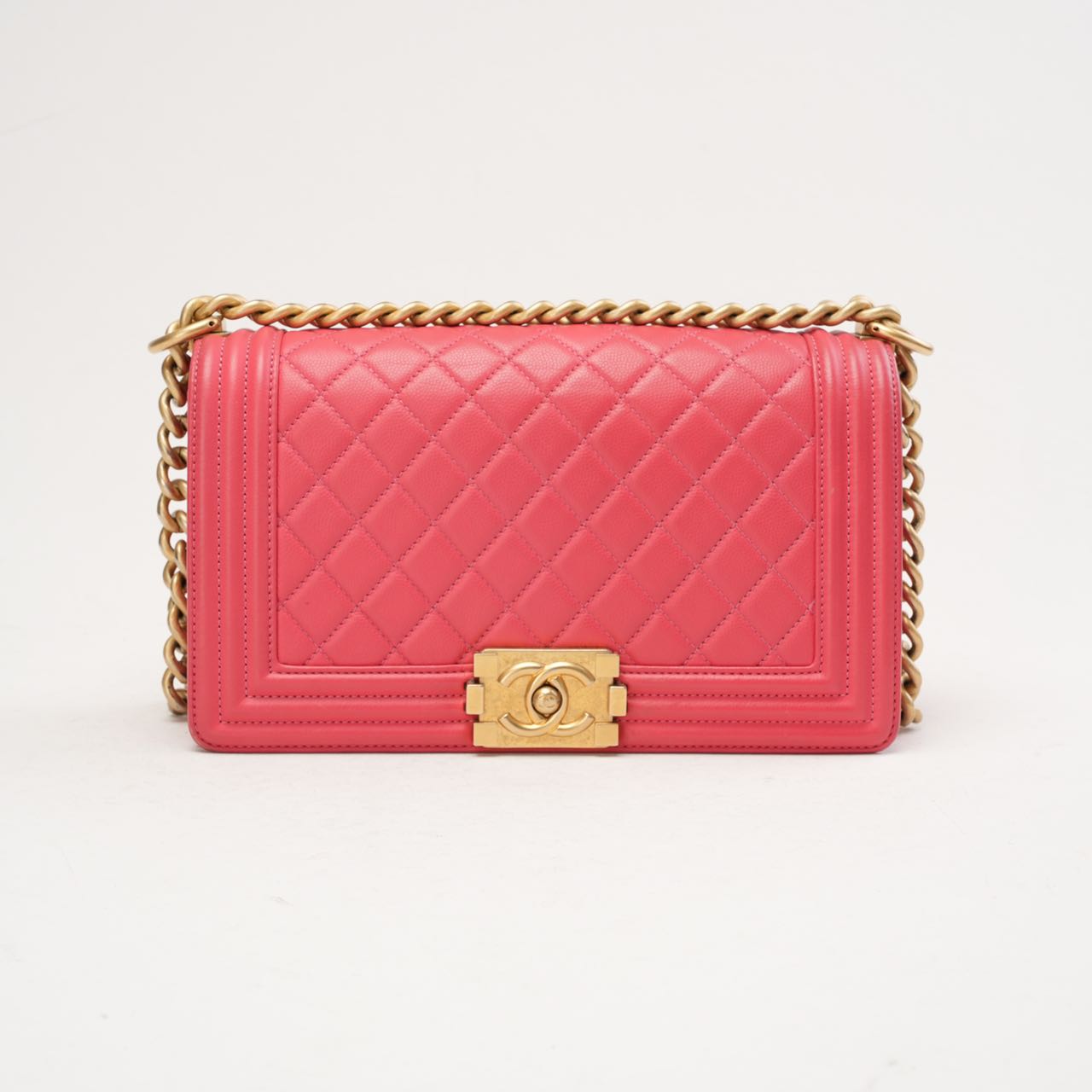 Chanel Medium Boy Flap Caviar Dark Pink 2017