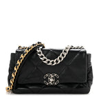 Lambskin Quilted Medium Chanel 19 Flap Black