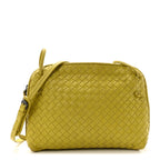 Nappa Intrecciato Nodini Crossbody Messenger Green